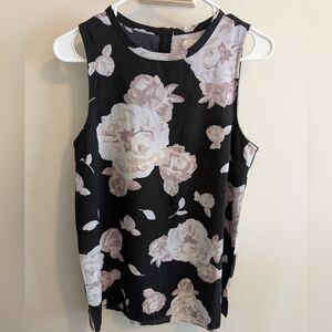 Mudpie Women's Small Black Floral Sleeveless Tank Top Light Flowey Fairy Grunge